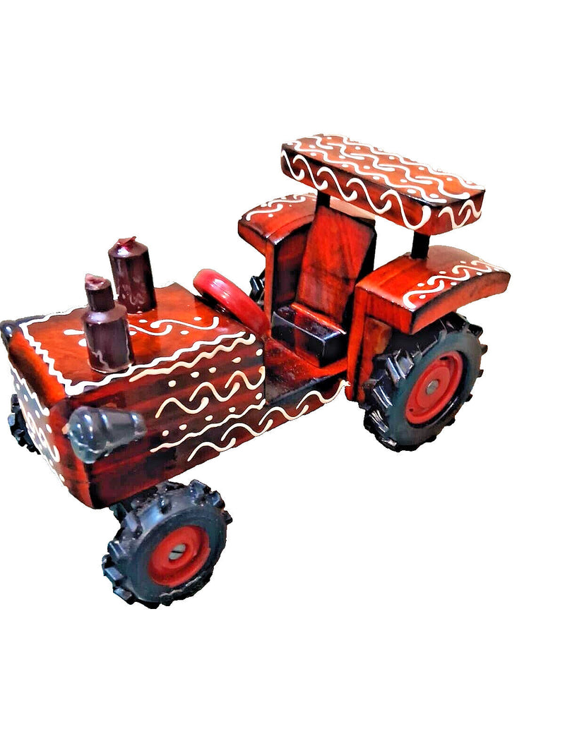 Wooden Ride-On Tractor Toy for Toddlers with 4 Wheels and Functional Design