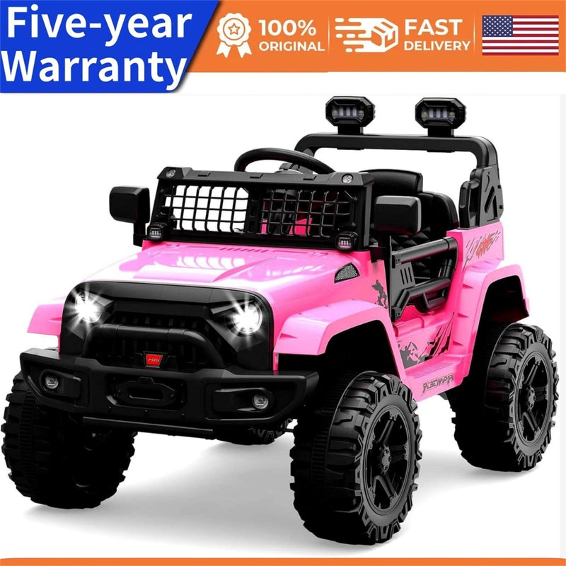 Electric Ride-On Truck with Remote Control, Spring Suspension, and LED Lights