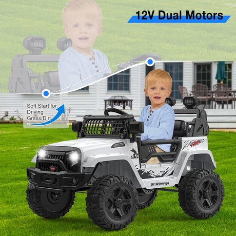 Electric Ride-On Truck with Bluetooth, 2 Speeds, and Remote Control