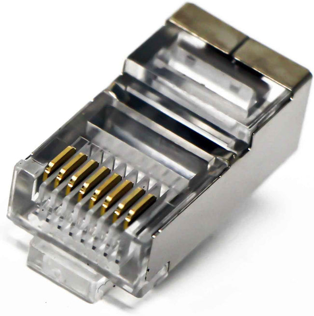 Shielded RJ45 CAT6/ CAT5 Crimp Connector (10pcs) TekShack