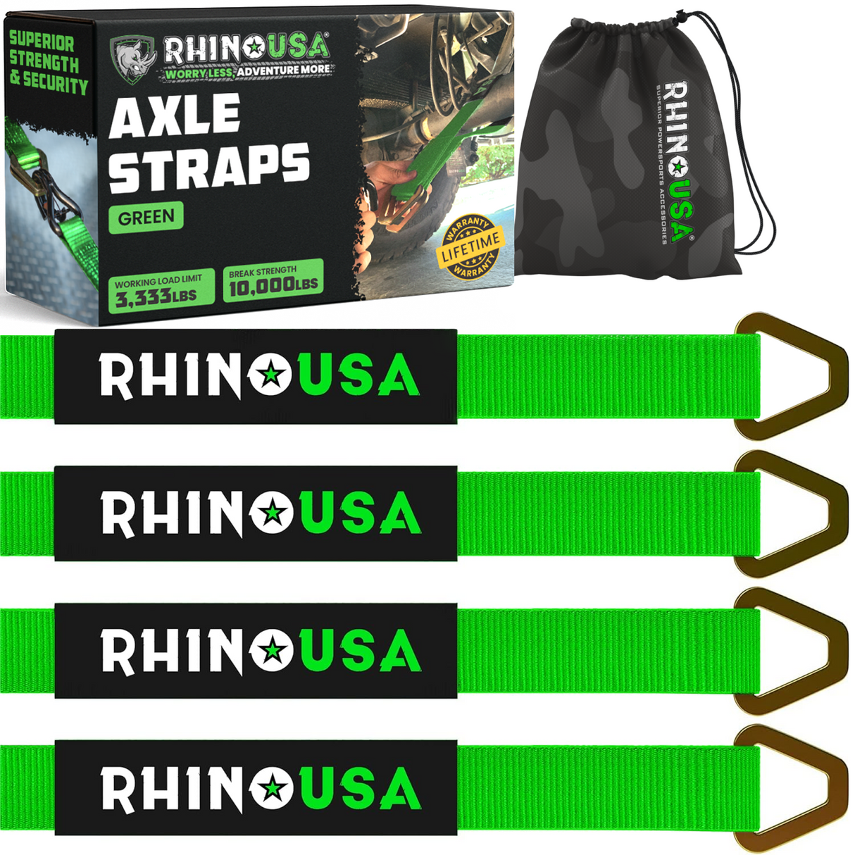 2" x 38" Axle Tie-Down Straps (4-Pack)