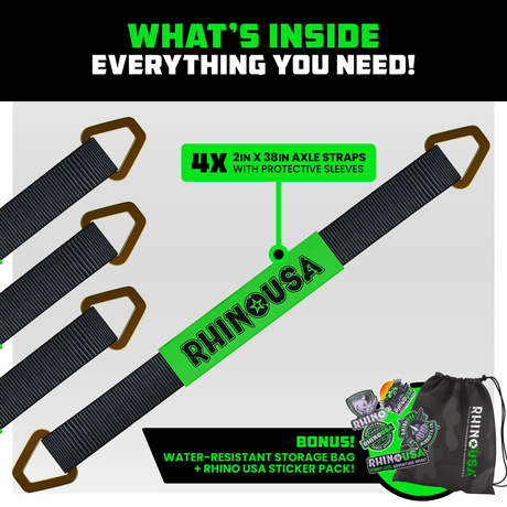 2" x 38" Axle Tie-Down Straps (4-Pack)
