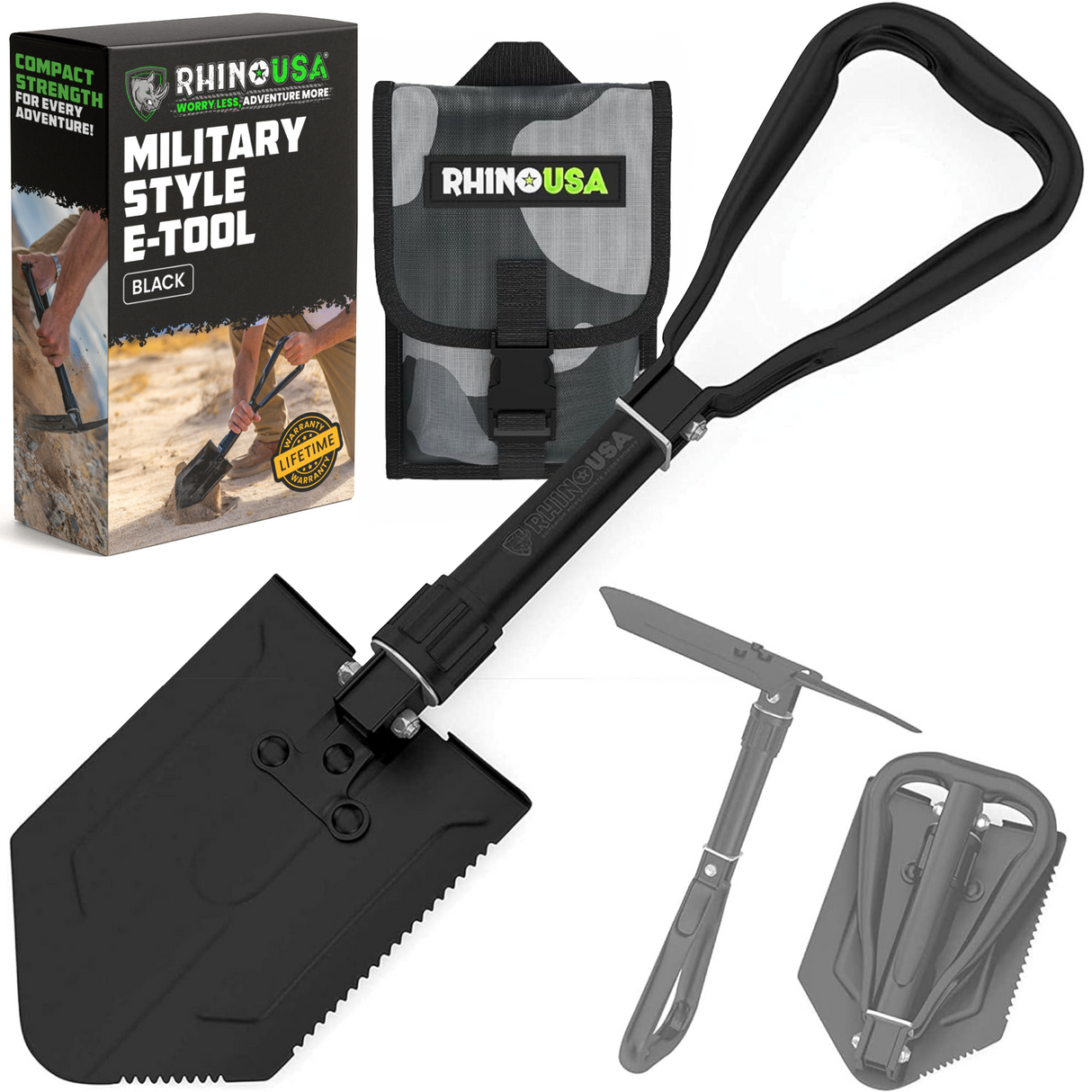 Folding Survival Shovel w/ Pick