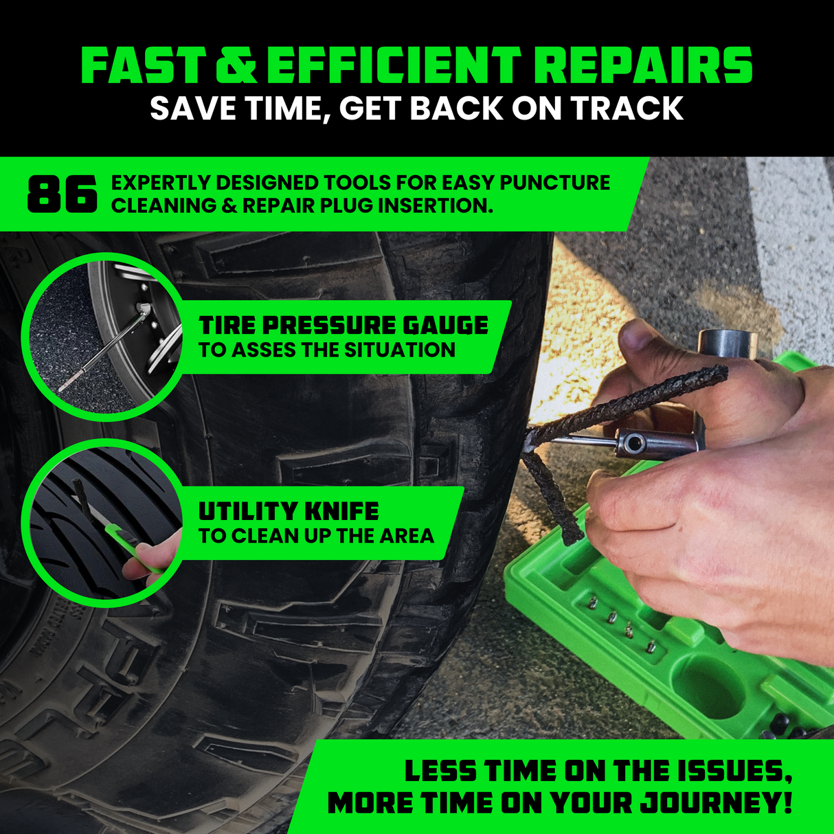 86 Piece Tire Repair Kit