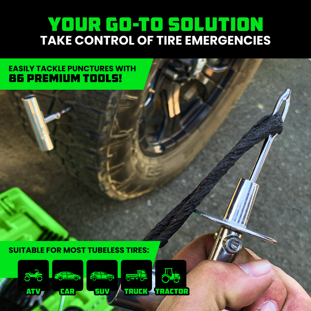 86 Piece Tire Repair Kit