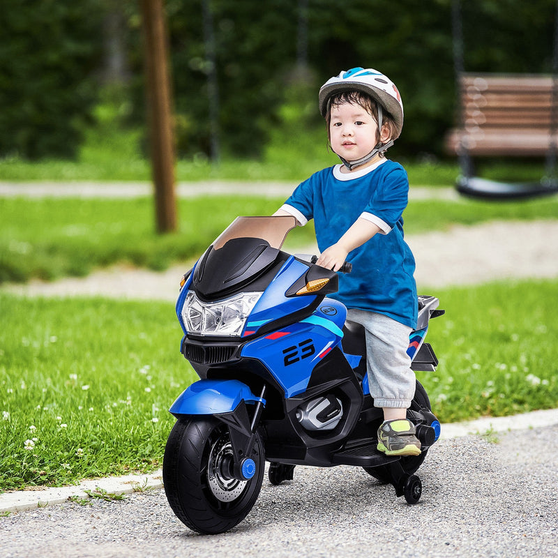 Electric Kids Motorcycle with Sound Effects, Lights, and Music – Blue