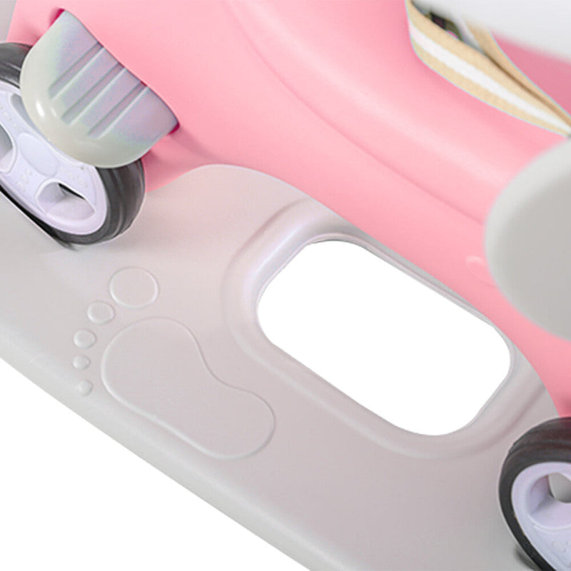 Toddler Rocking Horse Ride-On Toy with Backrest and Push Handle for Balance Development