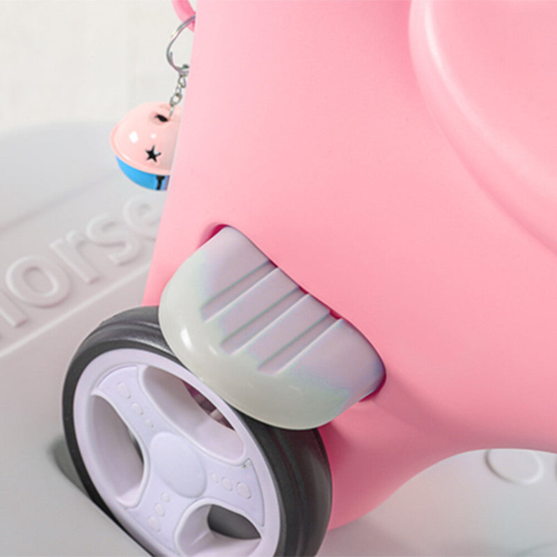 Toddler Rocking Horse Ride-On Toy with Backrest and Push Handle for Balance Development