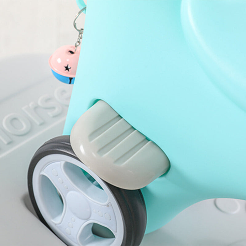 Toddler Ride-On Rocking Horse and Balance Bike with Push Handle and Backrest