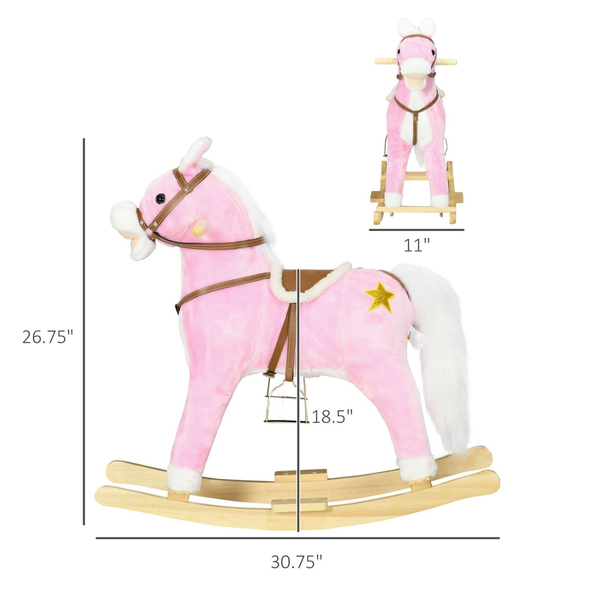 Toddler Rocking Horse with Saddle and Sound Features
