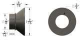 7/8 to 3/4 Safety High Misalignment Spacer Zinc Plated Steel 2 Inch Mounting Width