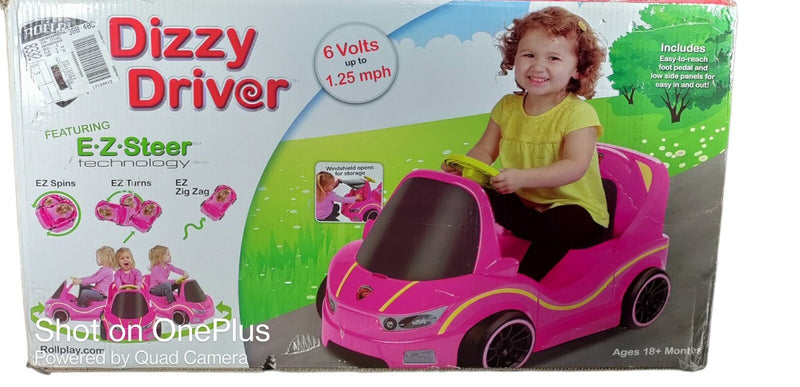 6-Volt Battery Operated Pink Ride-On Power Wheel Car for Ages 1+
