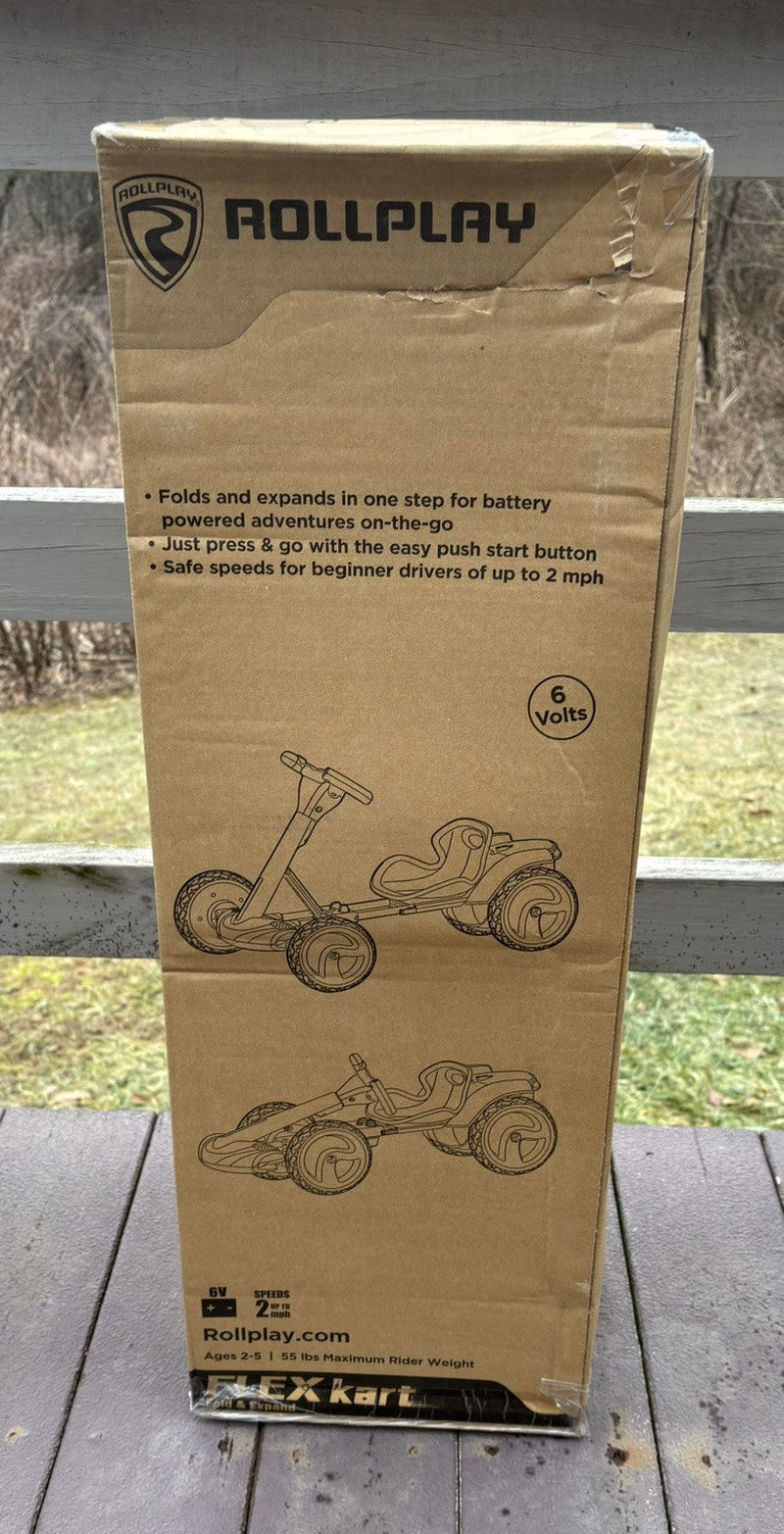 Foldable Rechargeable 6-Volt FLEX Ride-On Kart Toy Vehicle with Music