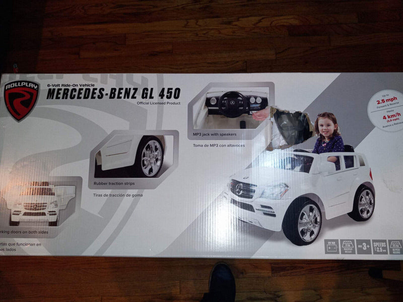 Rollplay Kids 6V Electric White Mercedes-Benz GL450 SUV Power Wheels Ride-On - Brand New in Box