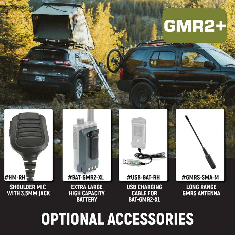 2 Pack - Rugged GMR2 PLUS - GMRS and FRS Two Way Handheld Radios