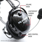 AlphaBass Carbon Fiber Stereo Headset with Bass Boost and Volume Control (OTH and BTH)