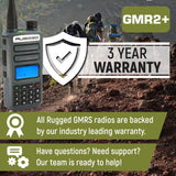 Rugged GMR2 PLUS - GMRS and FRS Two Way Handheld Radio with Hand Mic