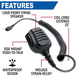 Waterproof Hand Speaker Mic and Mono Earbuds BUNDLE