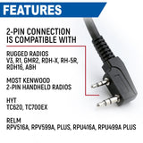 Waterproof Hand Speaker Mic and Mono Earbuds BUNDLE