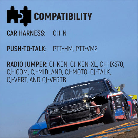 3C NASCAR Wired Coil Cord Helmet Kit with Mic and 3.5mm Jack