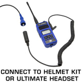 OFFROAD Headset / Helmet Coil Cord Cable for Rugged Radios and Kenwood Radios