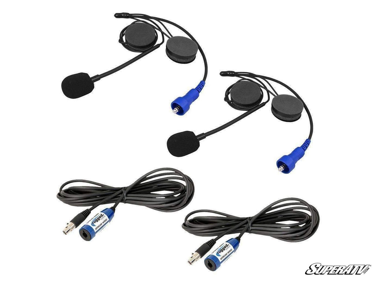 Rugged Radios Wired/STX Stereo Helmet Kit with Alpha Audio Speakers