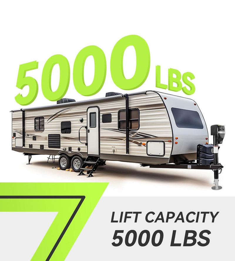 Upgraded 5000lbs Electric Power Tongue Trailer Jack for RVs