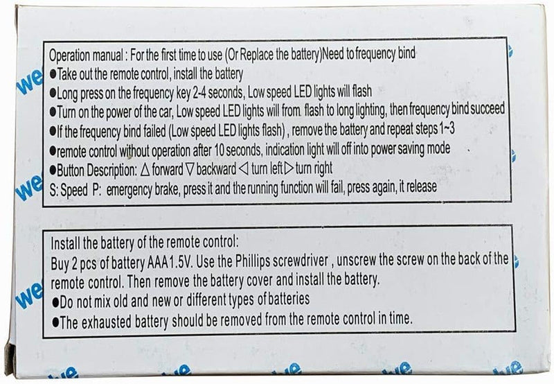 12V Kids Ride-On Car with 2.4G Bluetooth Remote Control and Receiver Kit