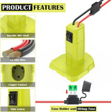 18V Power Wheels Battery Adapter Kit with 30A 12AWG Wire and Switch
