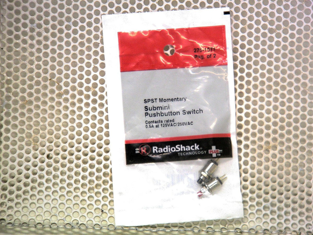 Radio Shack 275-1571 SPST Submini Momentary Pushbuttons (2-Pack) TekShack