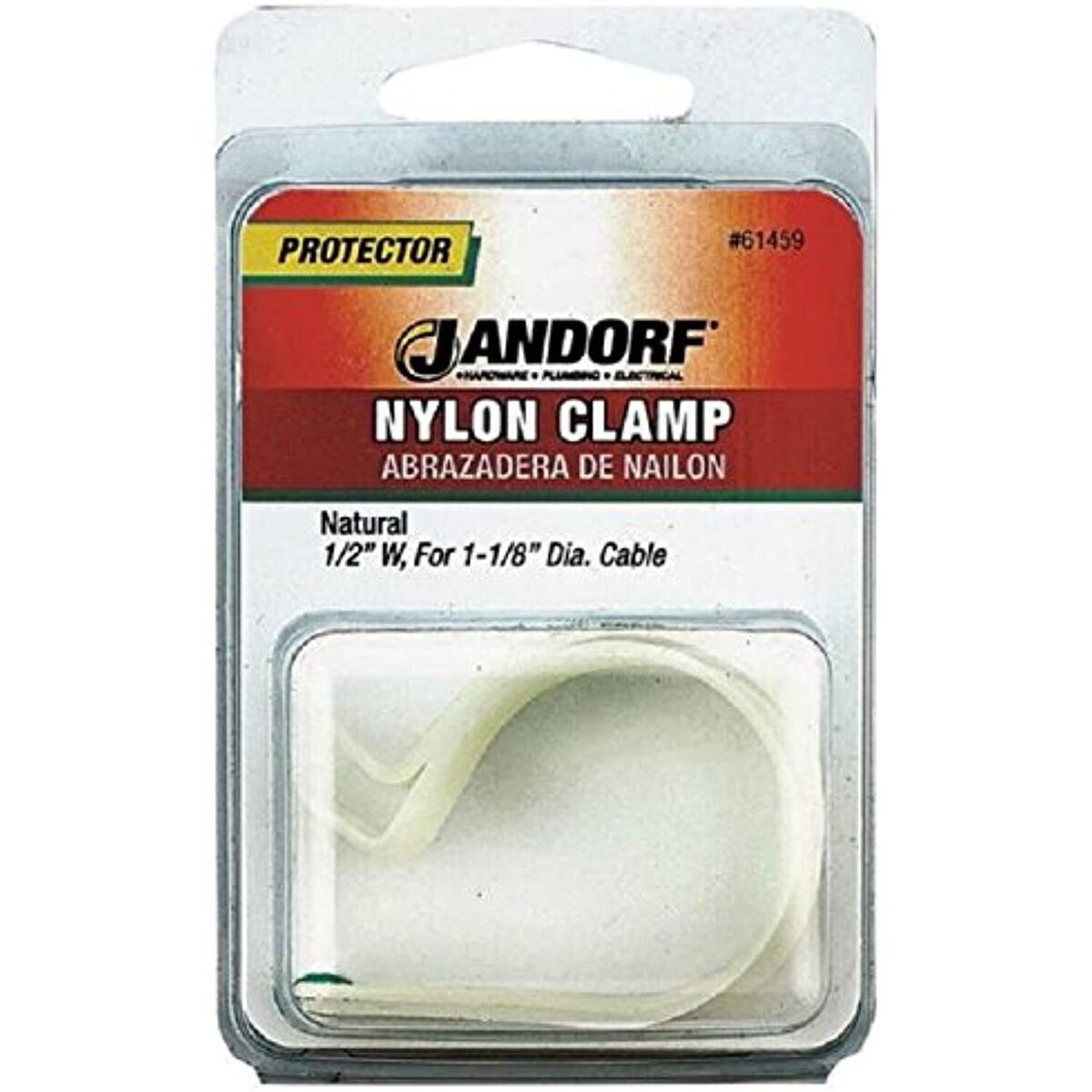 JANDORF CLAMP Nylon Natural 1/2x1-1/8 2 PK 61459 Jandorf
