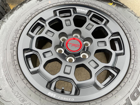 18" Toyota Tundra TRD BBS FORGED OEM black 95458 wheels rims Sequoia FALKEN A/T3 Texas Truck Tire