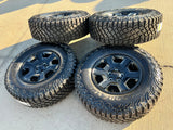 17" Jeep Wrangler Rubicon OEM 9260 wheels rims Gladiator GOODYEAR  A/T 33" NEW Texas Truck Tire