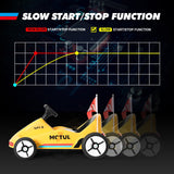 Yellow 12V Battery-Powered Kids Electric Ride-On Go-Kart with 3 Speeds, Music, and Remote Control