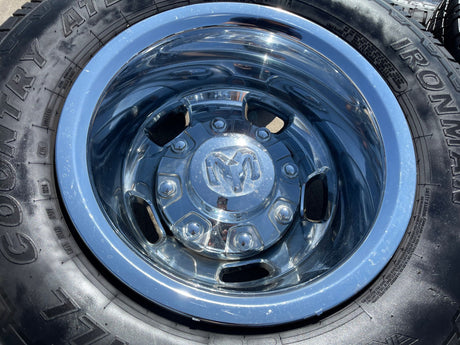 17" Dodge Ram 3500 Dually Laramie 8x200 wheels rims 2703 2704 OEM tires IRONMAN Texas Truck Tire
