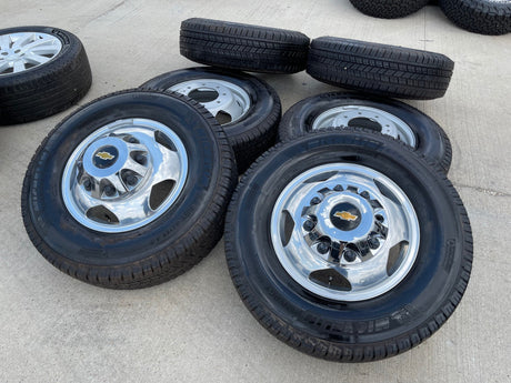 17" Chevy Silverado GMC Sierra 3500 Dually rims wheels OEM 5519 5520 NEW Texas Truck Tire