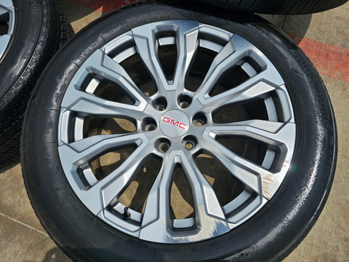 22" GMC Yukon Sierra DENALI OEM wheels rims 14025 97000 tires Texas Truck Tire