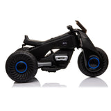 Black 3-Wheel Double Drive Electric Motorcycle for Kids