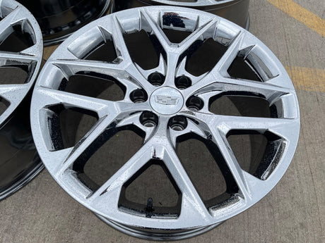 22" GMC Yukon Sierra DENALI OEM 14078 wheels rims CHROME 2025 2026 DISCOUNTED Texas Truck Tire