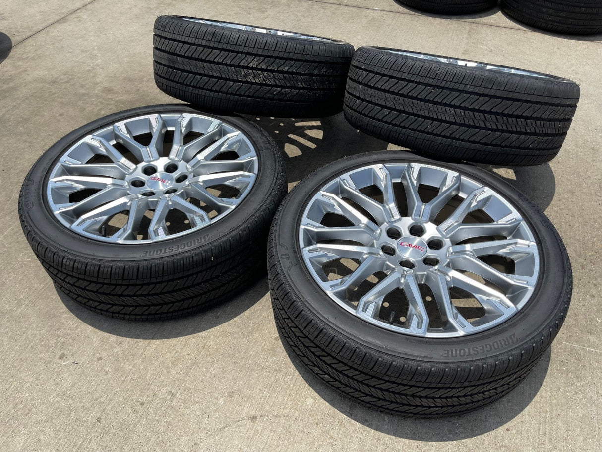24" GMC Yukon Sierra DENALI OEM wheels rims tires 2022 2023 2024 2025 2026 NEW Texas Truck Tire