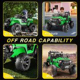 Electric 2-Seater Kids Jeep with 400W Motor, LED Lights, and 24V Battery