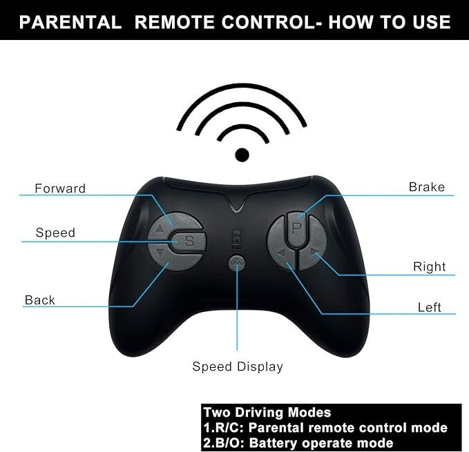 12V Electric Ride-On Pickup Truck for Kids with 3 Speeds and Remote Control, Black