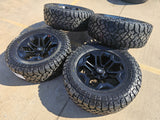 20" 20x9 Black Widow Chevy Silverado OEM GMC Sierra wheels rims 35" KENDA NEW Texas Truck Tire