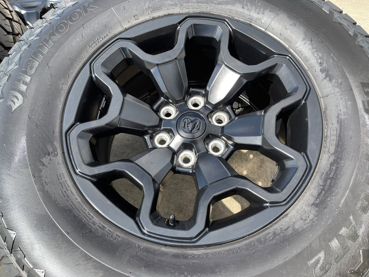 18" Dodge Ram 1500 TRX RHO Black OEM 66002 wheels rims HANKOOK A/T2 35" Texas Truck Tire