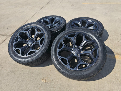 22" Dodge Ram 1500 OEM Laramie wheels LIMITED Gray 2685 2727 tires Texas Truck Tire