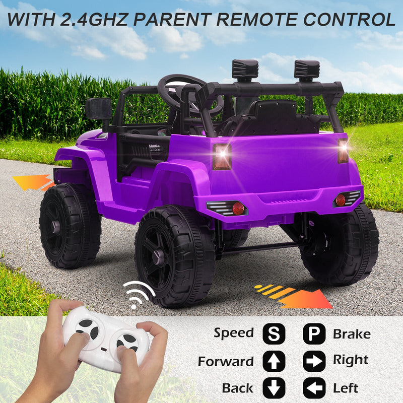 12V Battery-Powered Kids Ride-On Off-Road Truck Toy with Parent Remote Control