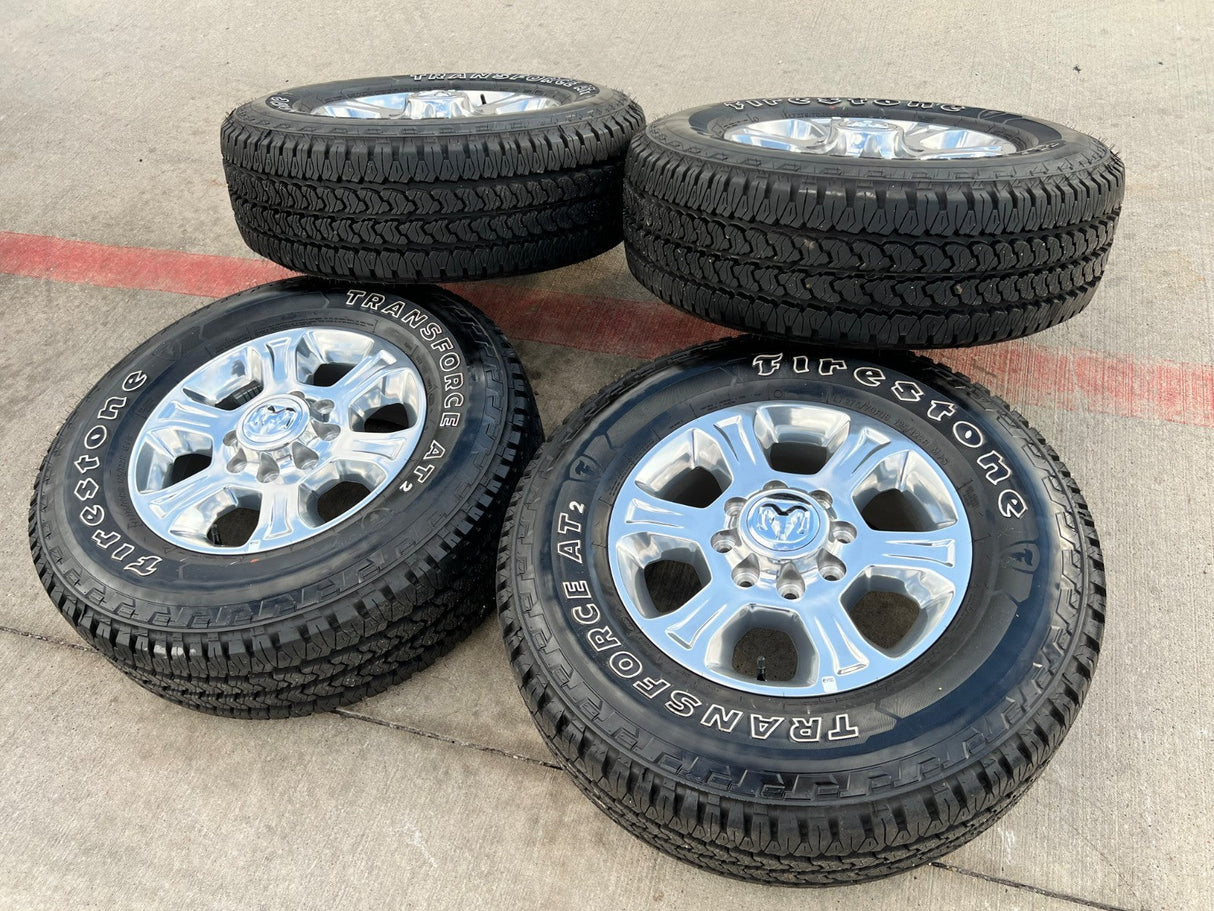 18" Ram 2500 3500 Laramie Power Wagon OEM wheels rims 2692 FIRESTONE A/T2 NEW Texas Truck Tire