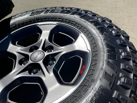17" Jeep Wrangler Gladiator RUBICON OEM 9236 wheels rims FALKEN M/T Texas Truck Tire