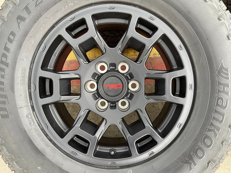 17" Toyota Tacoma 4Runner OEM wheels rims black TRD FJ HANKOOK A/T2 NEW Texas Truck Tire