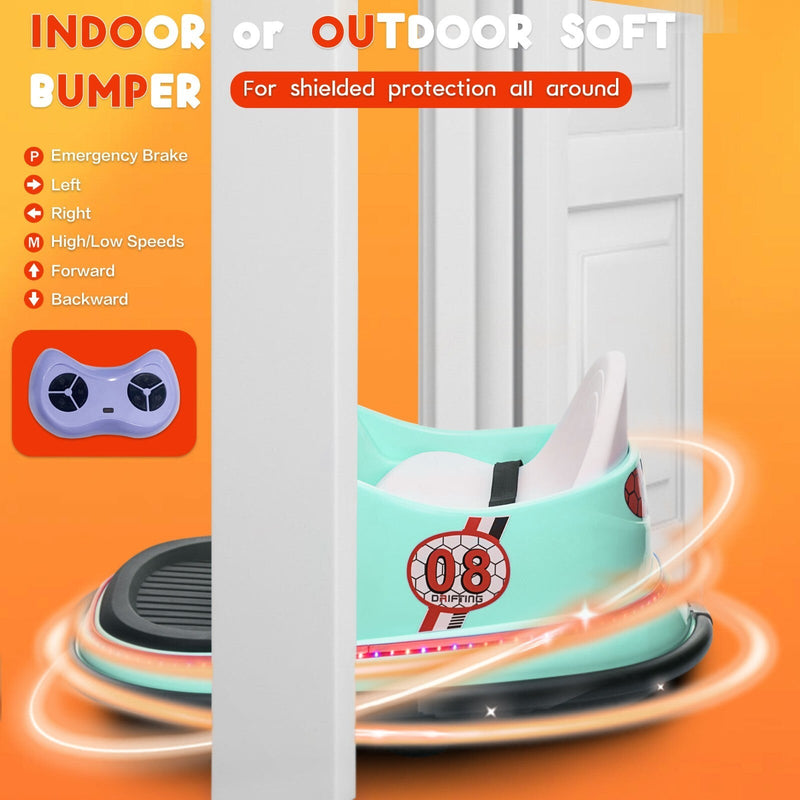 6V Kids Ride-On Bumper Car with Remote Control, 360° Spin and Flashing Lights for Toddlers